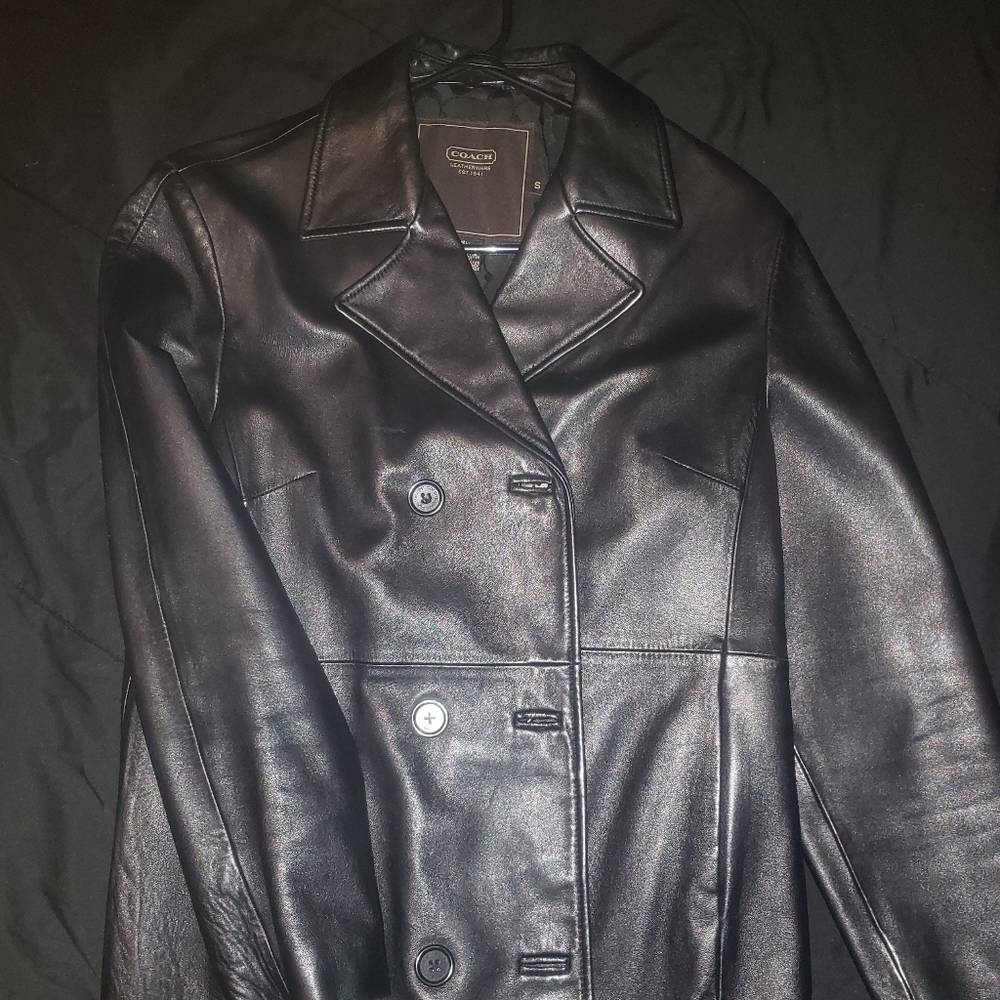 Coach Black Leather Double Breastd Peacock Almost Identical to 2023 Runway Style